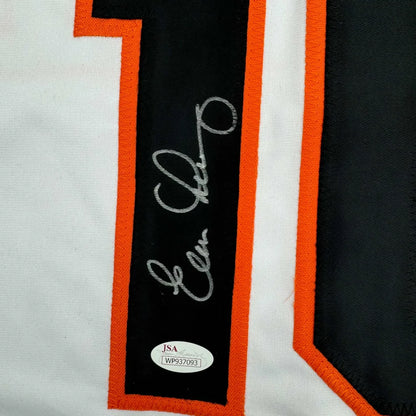 Autographed Evan Longoria Giants jersey with JSA authentication framed for display