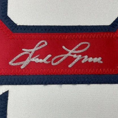Framed Autographed Fred Lynn 35x39 Boston White Baseball Jersey JSA COA | Certified Authentic Signed Memorabilia | vintageantiquesgifts.com