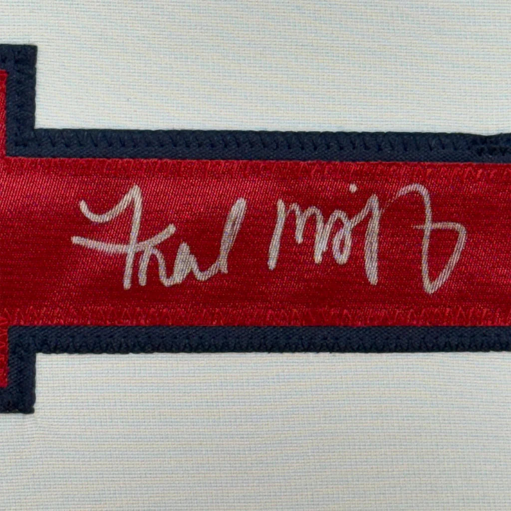 Framed autographed Fred McGriff Atlanta Braves jersey with Tal Mott script