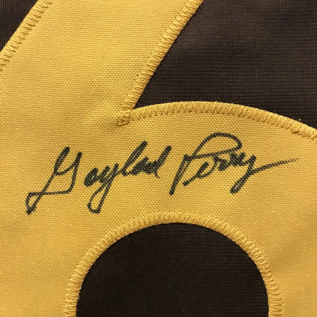 Framed Autographed Gaylord Perry 35x39 San Diego Brown Baseball Jersey JSA COA | Certified Authentic Signed Memorabilia | vintageantiquesgifts.com