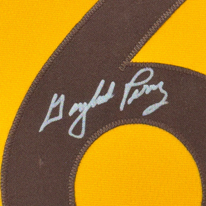Framed Autographed Gaylord Perry 35x39 San Diego Yellow Baseball Jersey JSA COA | Certified Authentic Signed Memorabilia | vintageantiquesgifts.com