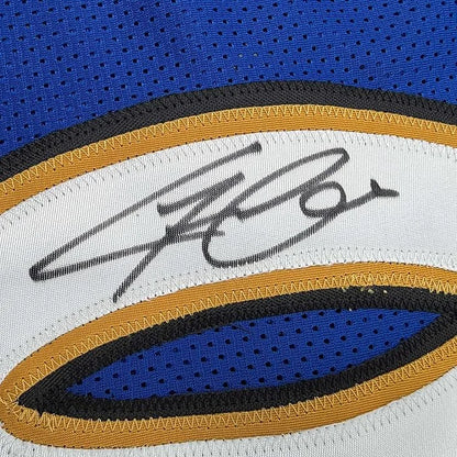 Framed autographed Gilbert Arenas blue gold mesh Washington jersey Beckett COA