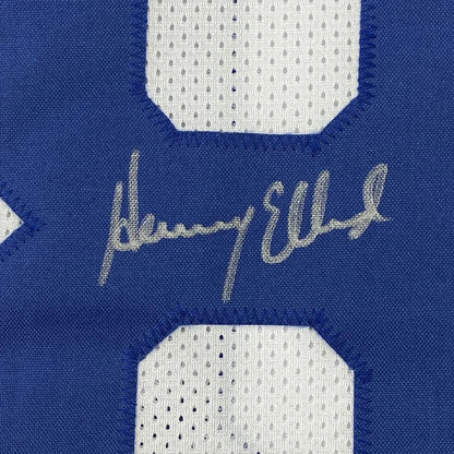 Framed Autographed Henry Ellard 35x39 Los Angeles LA White Football Jersey JSA COA | Certified Authentic Signed Memorabilia | vintageantiquesgifts.com