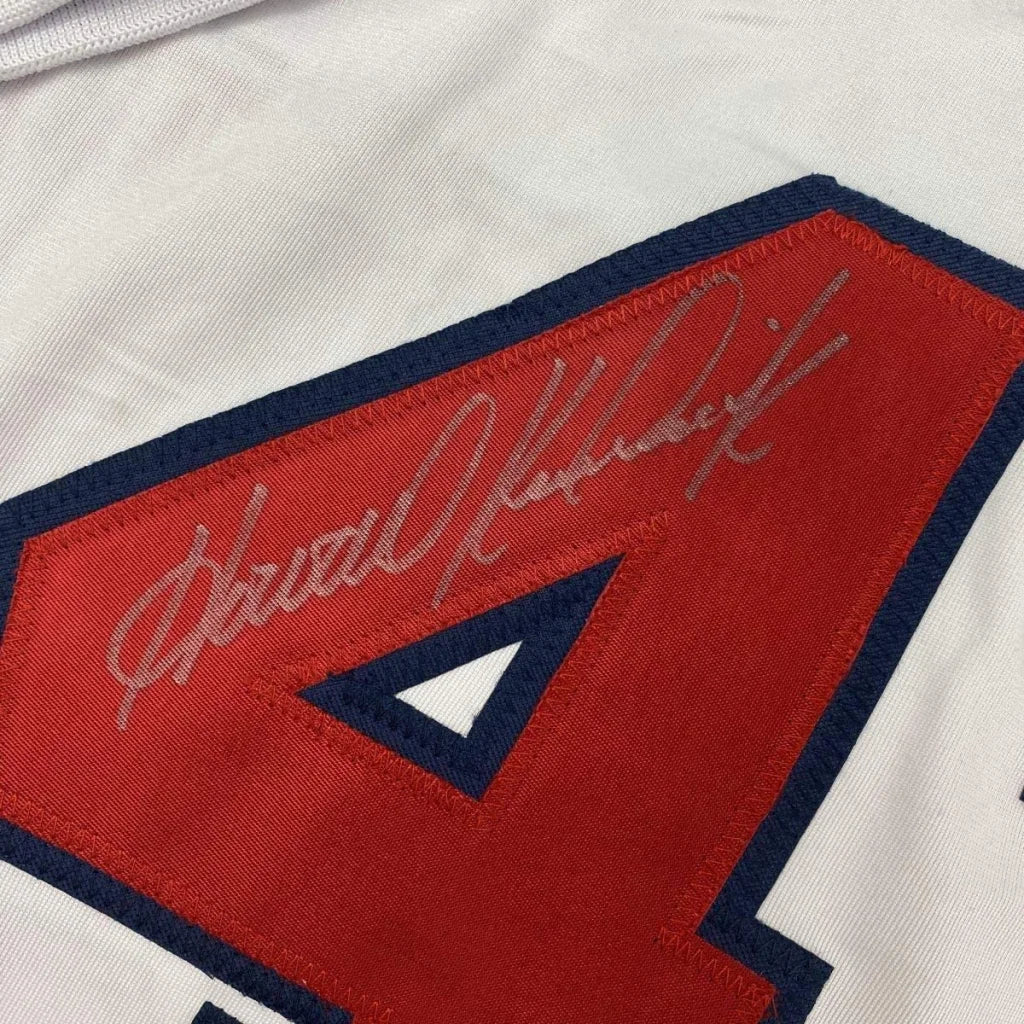 Framed Autographed Howie Kendrick 35x39 Washington White Baseball Jersey JSA COA | Certified Authentic Signed Memorabilia | vintageantiquesgifts.com