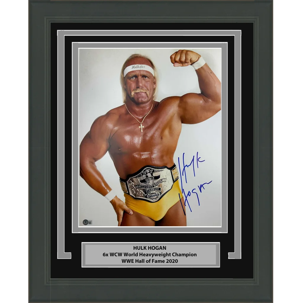 Framed Autographed Hulk Hogan 16x20 WWE WWF Hulkamania Wrestling Photo Beckett BAS COA 5 | Hall of Fame Sports Memorabilia | vintageantiquesgifts.com