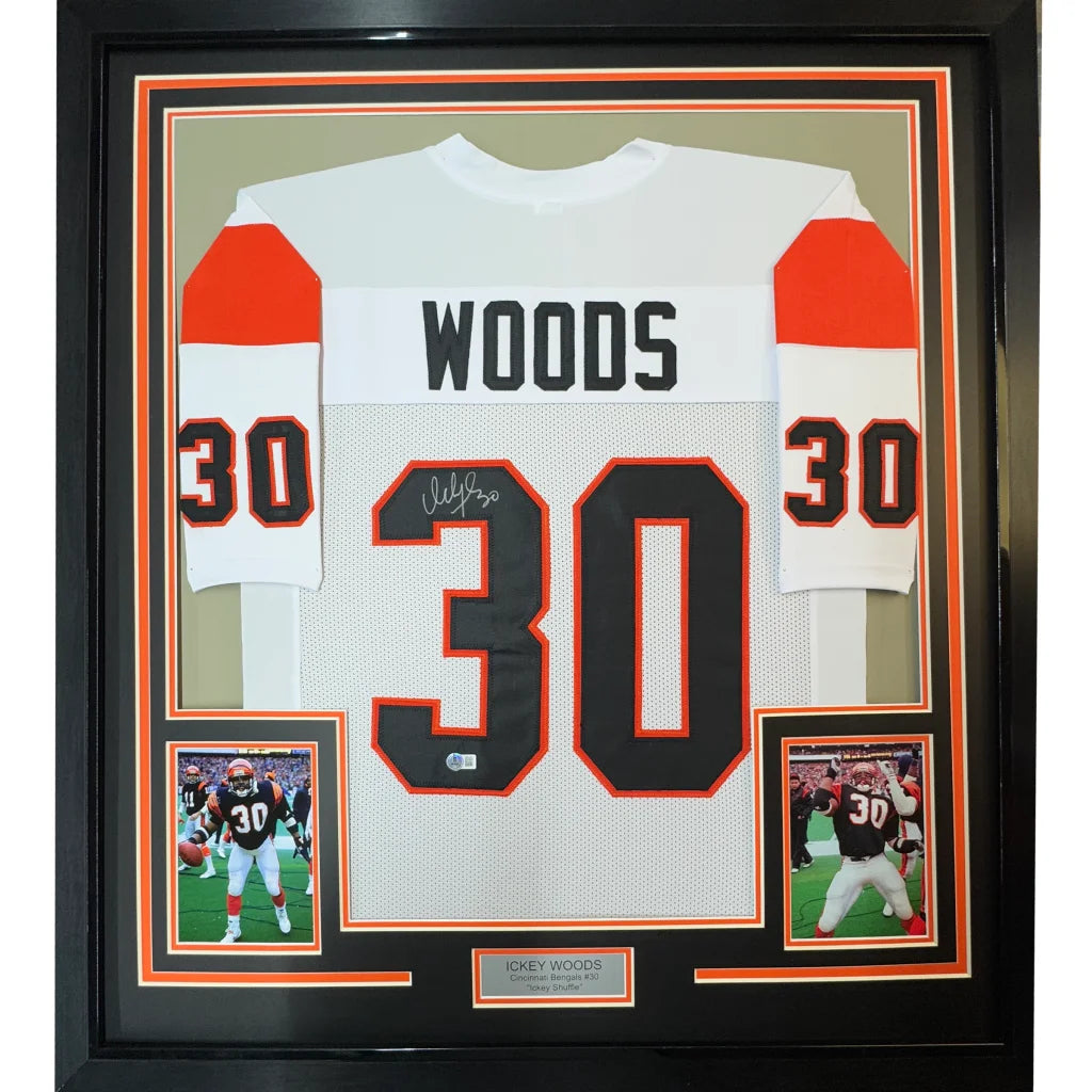 Framed autographed football jersey display for ultimate man cave or man cave decor