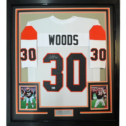 Framed autographed football jersey display for ultimate man cave or man cave decor