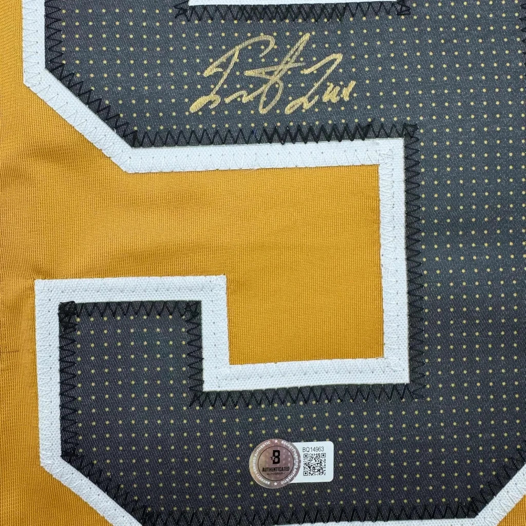 Framed autographed Ivan Barbashev Las Vegas gold jersey with signature