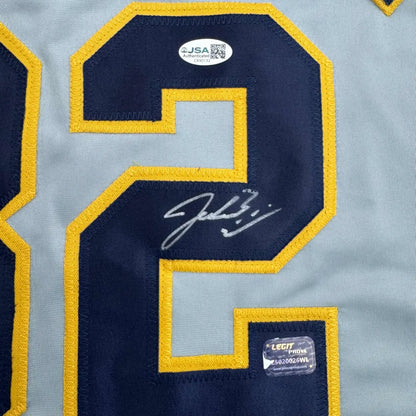 Framed Autographed Jacob Misiorowski 35x39 Milwaukee Grey Baseball Jersey JSA COA | Certified Authentic Signed Memorabilia | vintageantiquesgifts.com