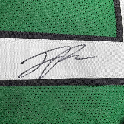 Framed autographed Jaelan Phillips green mesh football jersey with signature