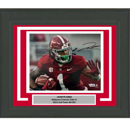 Framed Jahmyr Gibbs Alabama Crimson Tide signed photo perfect for your man cave