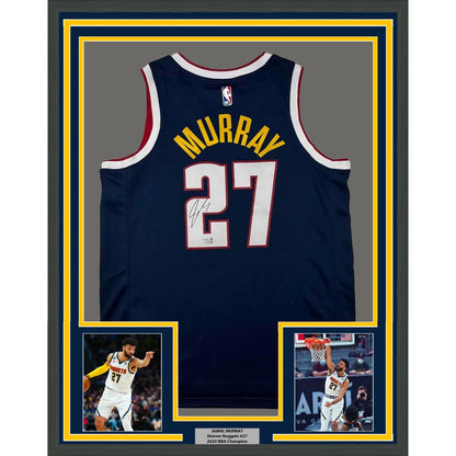Framed Autographed Jamal Murray 35x39 Denver Nuggets Blue Authentic Swingman Basketball Jersey Fanatics COA | Hall of Fame Sports Memorabilia | vintageantiquesgifts.com