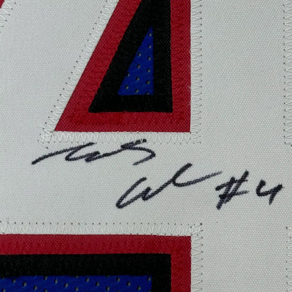 James Cook autographed Buffalo Blue jersey with red blue accents for man cave