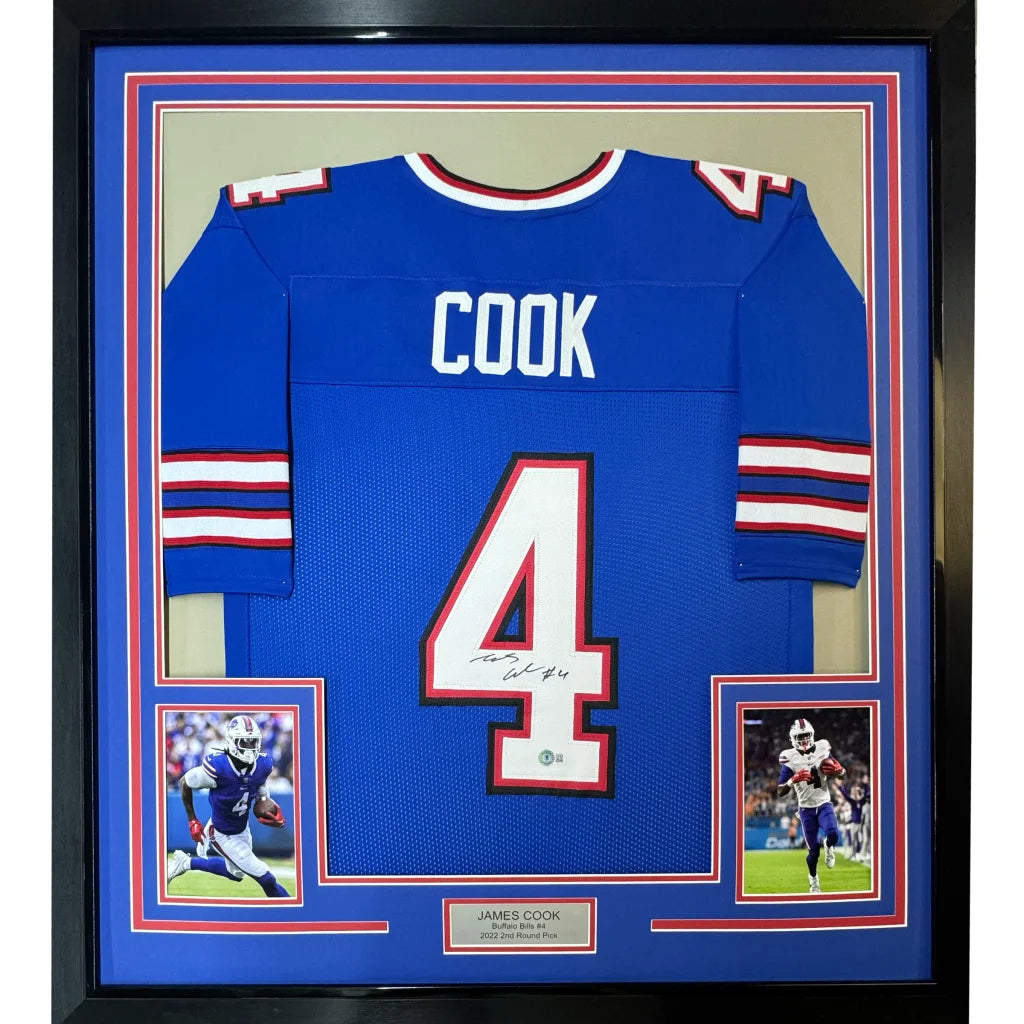 James Cook autographed Buffalo Blue jersey for man cave