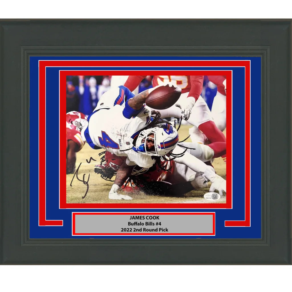 Framed autographed James Cook Buffalo Bills 8x10 NFL photo with JSA COA