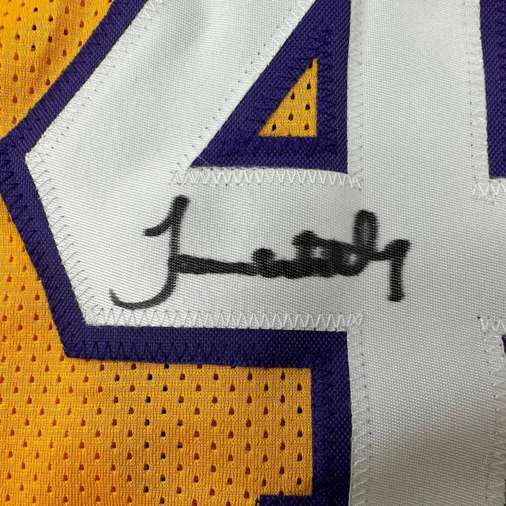 Yellow James Worthy Lakers jersey with autograph perfect for man cave JSA COA