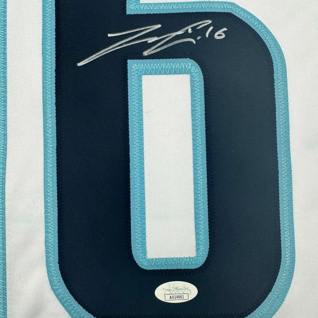 Signed Seattle White Hockey Jersey with authentication sticker for your man cave decor