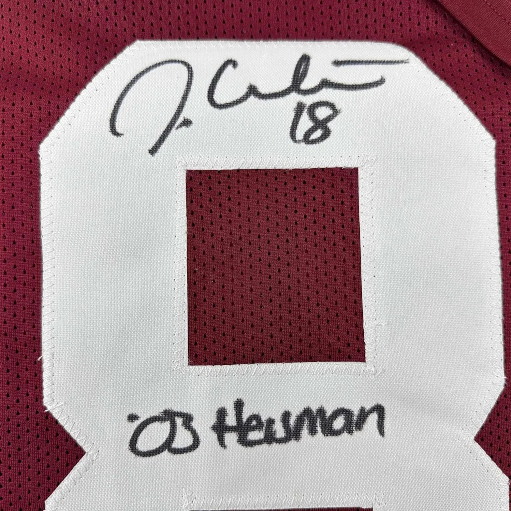 Maroon custom jersey signed by Heisman winner Jason White for professional sports fans