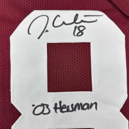 Maroon custom jersey signed by Heisman winner Jason White for professional sports fans