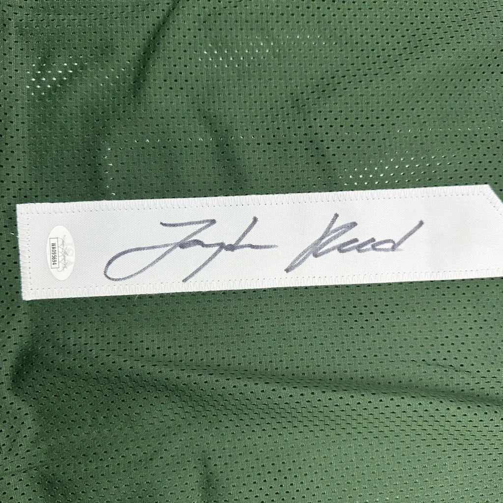 Framed Autographed Jayden Reed 35x39 Michigan State Green College Football Jersey JSA COA | Certified Authentic Signed Memorabilia | vintageantiquesgifts.com