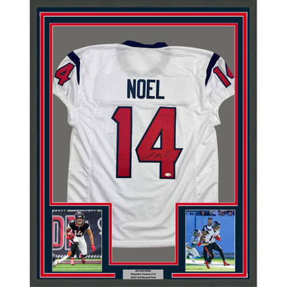 Framed Autographed Jaylin Noel 35x39 Houston White Football Jersey JSA COA | Hall of Fame Sports Memorabilia | vintageantiquesgifts.com