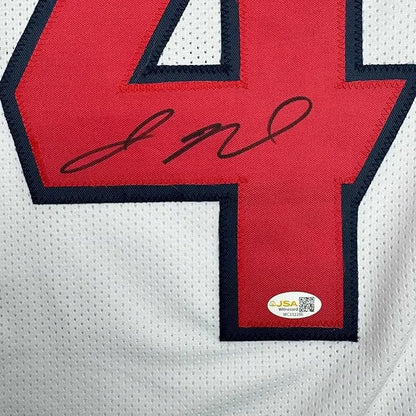 Framed Autographed Jaylin Noel 35x39 Houston White Football Jersey JSA COA | Certified Authentic Signed Memorabilia | vintageantiquesgifts.com