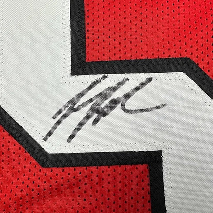 Framed Autographed Jessie Tuggle 35x39 Atlanta Red Football Jersey JSA COA | Certified Authentic Signed Memorabilia | vintageantiquesgifts.com