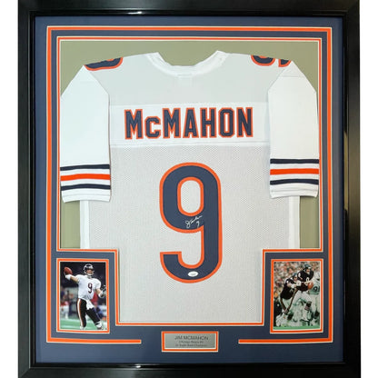 Framed Jim McMahon Signed Bears Jersey Man Cave Showstopper with photos and nameplate
