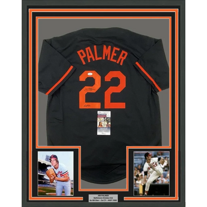 Framed Jim Palmer HOF signed Baltimore Orioles jersey with photos for your man cave