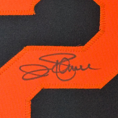Framed autographed Jim Palmer HOF 1990 black Baltimore jersey with JSA COA