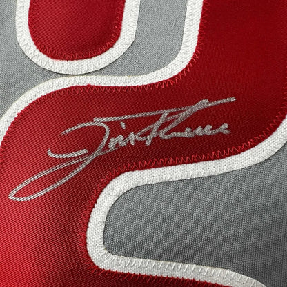 Framed Autographed Jim Thome 35x39 Philadelphia Grey Baseball Jersey JSA COA | Certified Authentic Signed Memorabilia | vintageantiquesgifts.com
