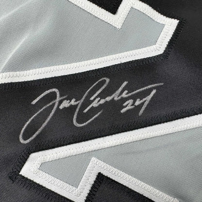 Framed Autographed Joe Crede 35x39 Chicago Grey Baseball Jersey Beckett BAS COA | Certified Authentic Signed Memorabilia | vintageantiquesgifts.com