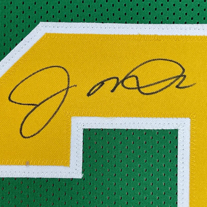 Autographed Green and Gold Joe Montana Jersey Perfect for Your Man Cave Showstopper
