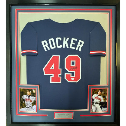 Framed Autographed John Rocker 35x39 Atlanta Blue Baseball Jersey PSA/DNA COA | Hall of Fame Sports Memorabilia | vintageantiquesgifts.com