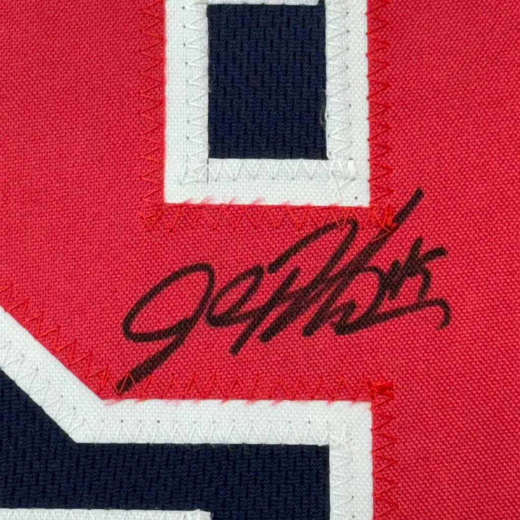 Framed Autographed John Rocker 35x39 Atlanta Blue Baseball Jersey PSA/DNA COA | Certified Authentic Signed Memorabilia | vintageantiquesgifts.com