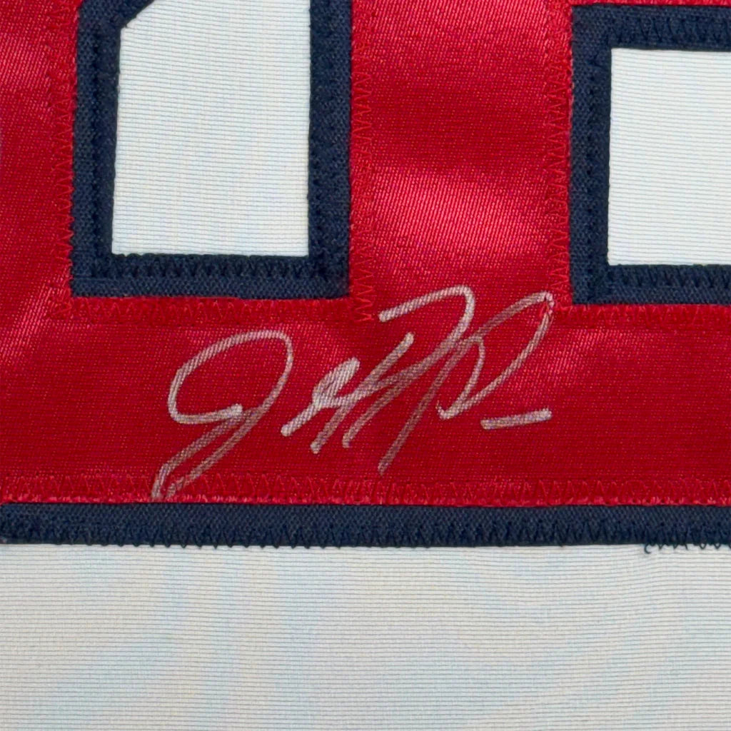 Framed Autographed John Rocker 35x39 Atlanta White Baseball Jersey PSA/DNA COA | Certified Authentic Signed Memorabilia | vintageantiquesgifts.com
