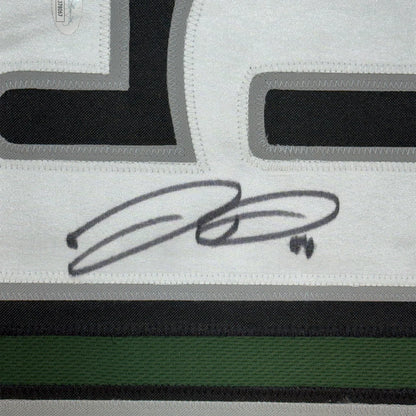 Jordan Davis signed white green jersey framed man cave JSA COA display