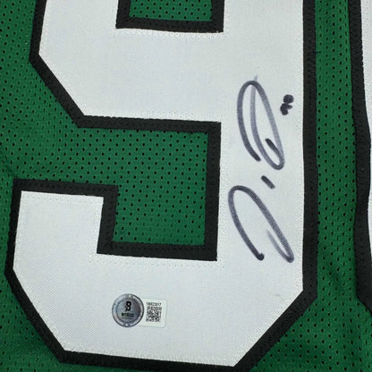 Framed autographed Jordan Davis green Philadelphia Eagles jersey with number 30