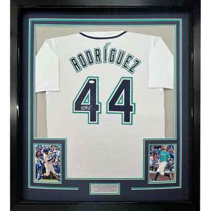 Framed and matted Julio Rodriguez autographed Seattle Mariners jersey ready to display
