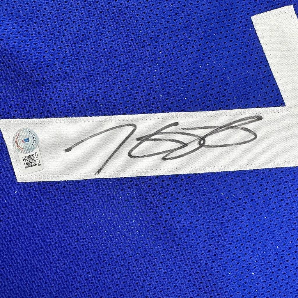 Framed Autographed Kevin Durant 35x39 United States USA Olympics Blue Basketball Jersey Beckett BAS COA | Certified Authentic Signed Memorabilia | vintageantiquesgifts.com