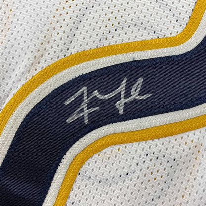 Autographed Khalil Mack Chargers jersey with navy and gold trim for your man cave