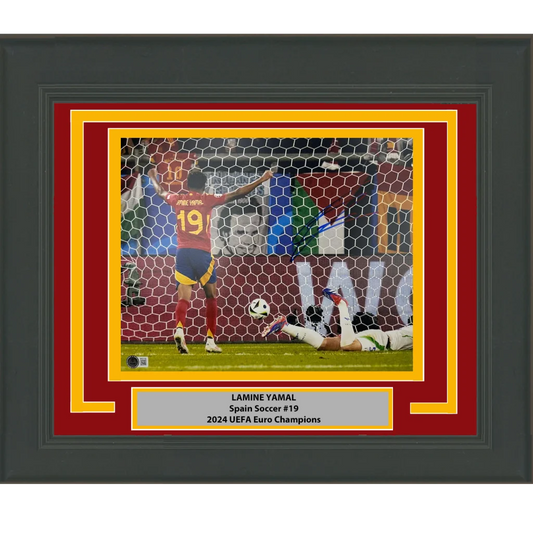 Framed Autographed Lamine Yamal Spain 11x14 Soccer Photo Beckett BAS COA 3 | Hall of Fame Sports Memorabilia | vintageantiquesgifts.com