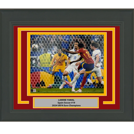Framed Autographed Lamine Yamal Spain 11x14 Soccer World Cup Photo Beckett BAS COA 5 | Hall of Fame Sports Memorabilia | vintageantiquesgifts.com