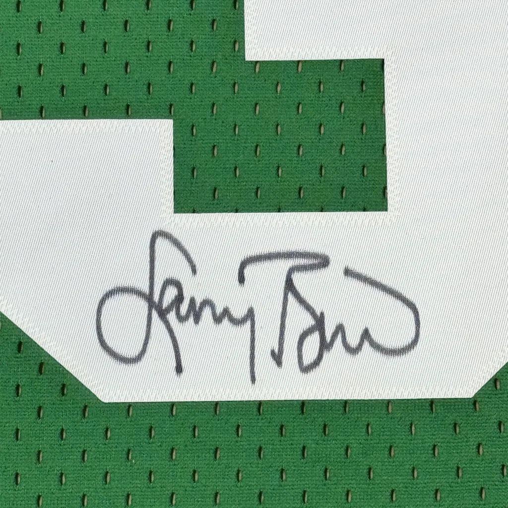 Professionally framed Larry Bird Celtics jersey with autograph and Beckett BAS COA