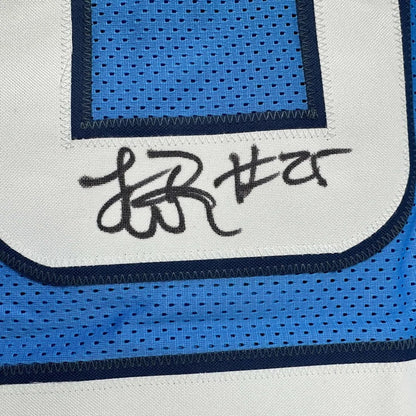 Framed autographed LenDale White Tennessee light blue football jersey JSA COA