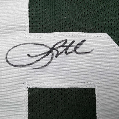 Framed Autographed Leroy Butler 35x39 Green Bay Green Football Jersey Beckett BAS COA | Certified Authentic Signed Memorabilia | vintageantiquesgifts.com