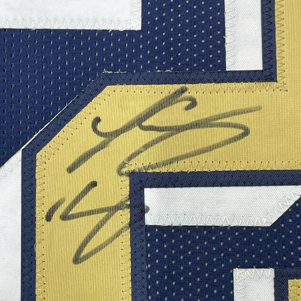 Autographed LeSean McCoy jersey in blue, gold, white, professionally framed with photos