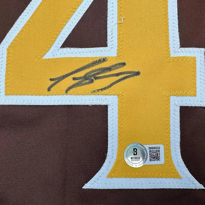 Framed autographed Luis Arraez San Diego brown baseball jersey with number 4, Beckett BAS COA