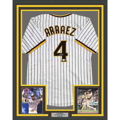 Professionally framed San Diego Pinstripe jersey with Beckett BAS COA and player photos