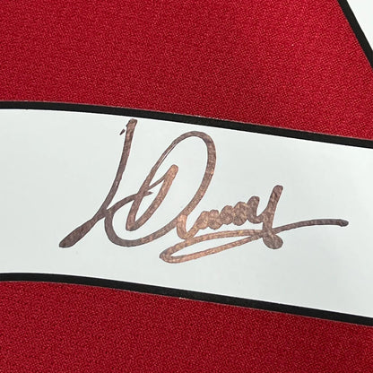 Framed Autographed Luis Diaz 35x39 Liverpool Red Soccer Jersey Beckett BAS COA | Certified Authentic Signed Memorabilia | vintageantiquesgifts.com